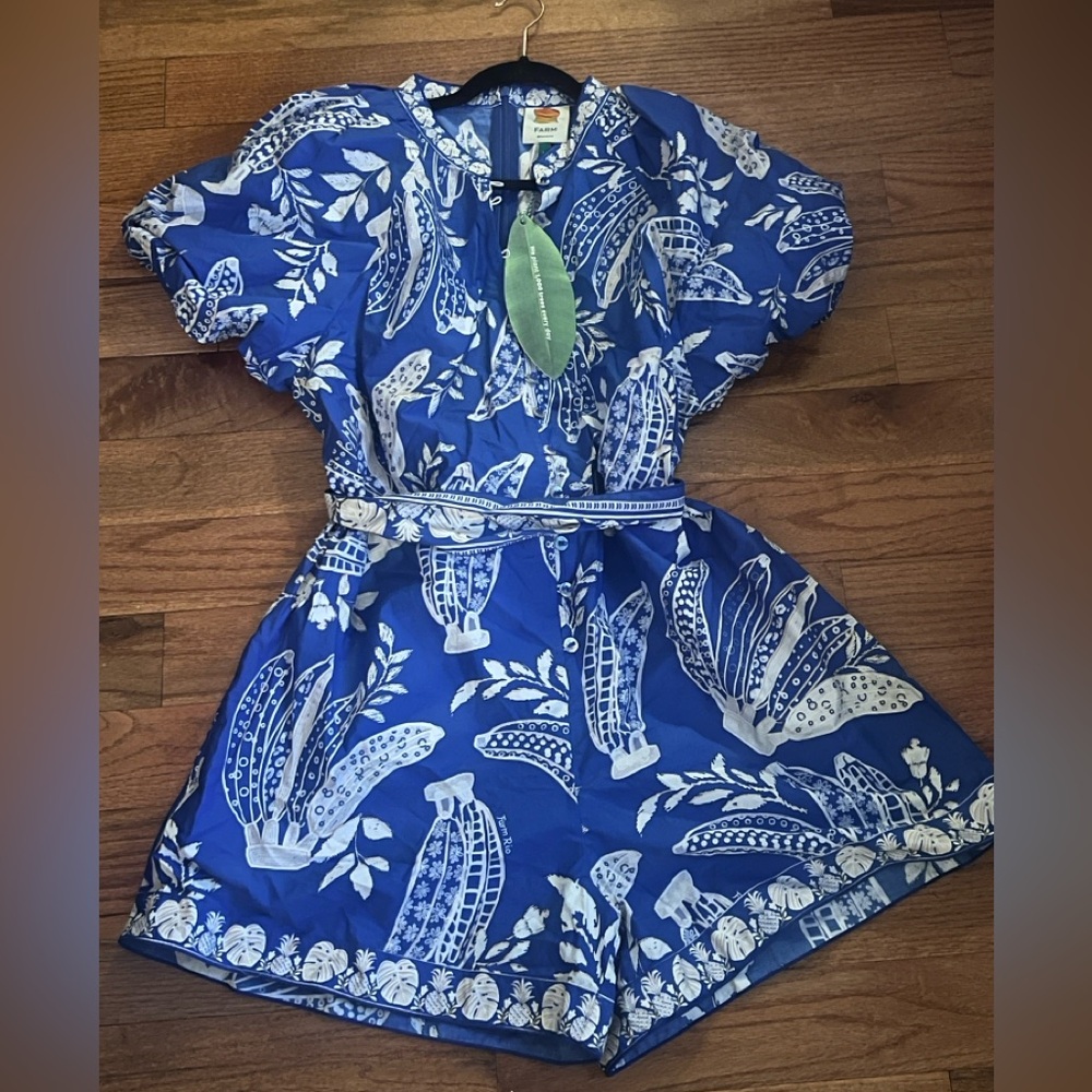 FARM Rio Blue Lace Banana Romper